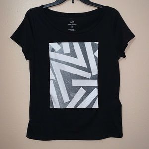 ✨ Armani Exchange Black Glitter Tee Size Medium